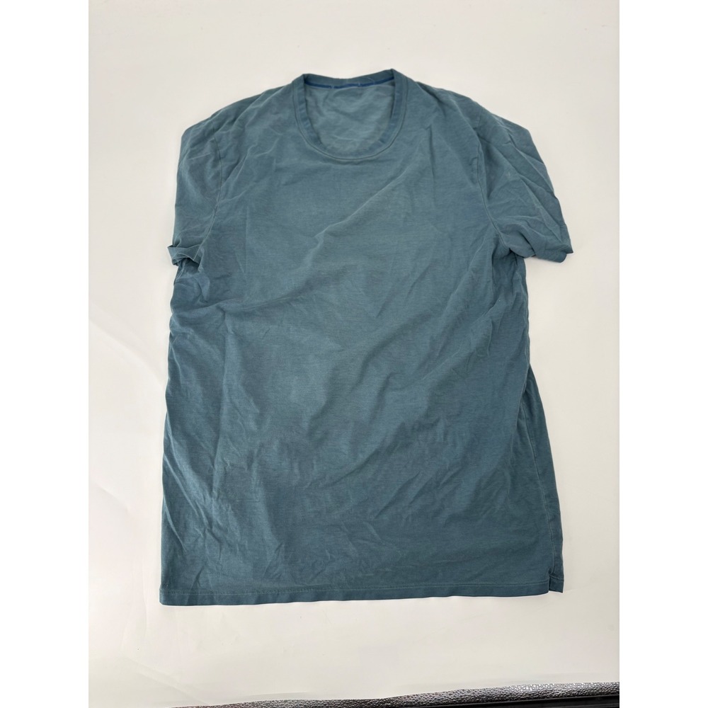 Lululemon Mens Fundamental T-Shirt Blue Teal Short Sleeve Crewneck Workout Top